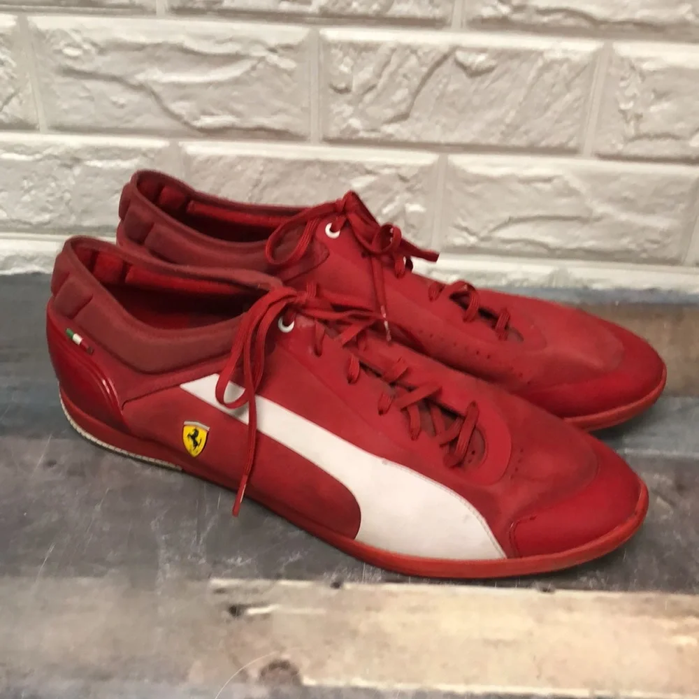 Puma Ferrari Driving Power shoes Rosso Corsa‎ red & white men’s size 14